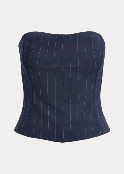 Ralph Lauren Eliza Striped Wool Bustier Skjorter Dame Danmark (WEUKZ8957)